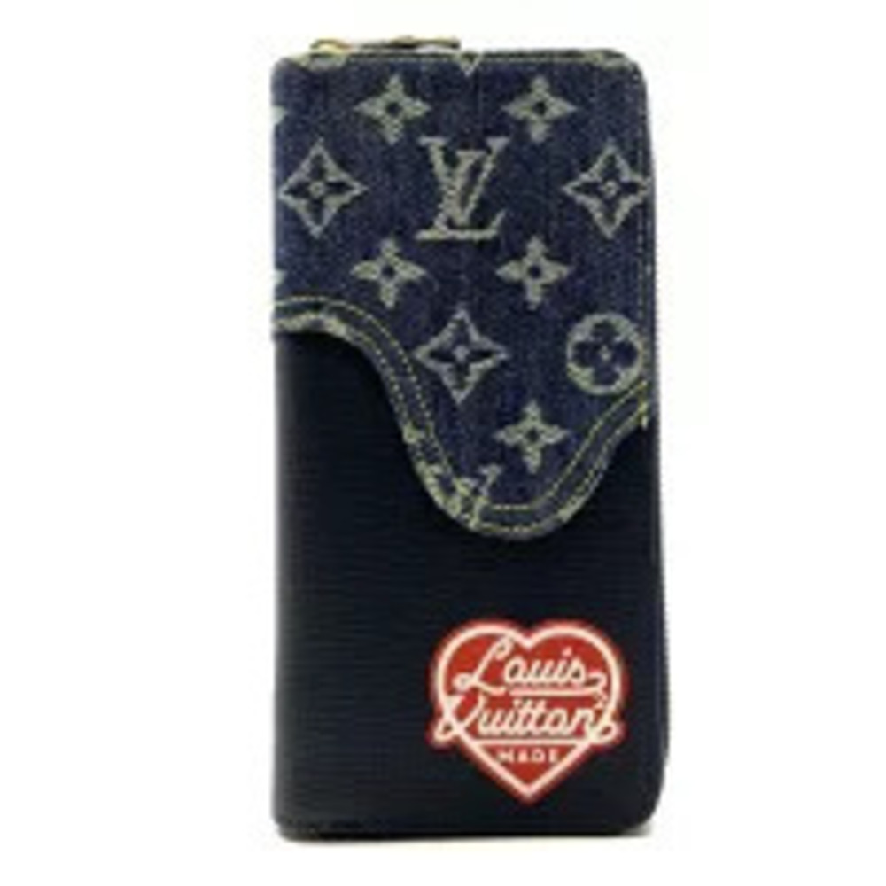 LOUIS VUITTON Zippy Wallet Long Vertical Limited Monogram Denim